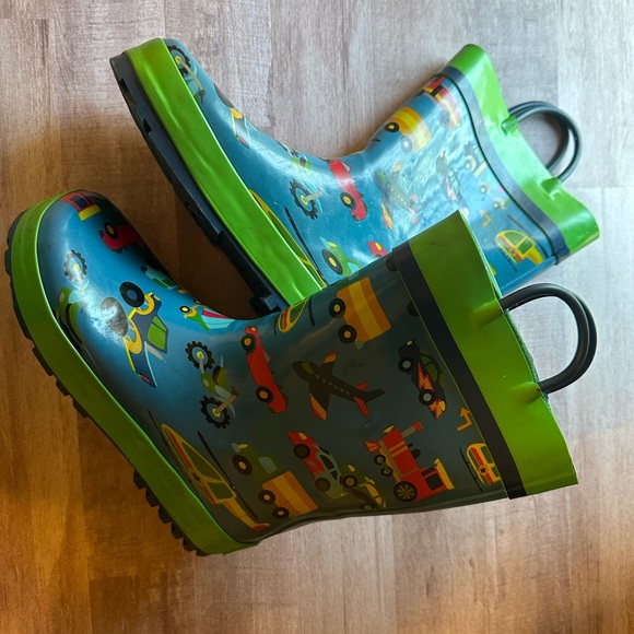 Stephen Joseph  Boys Rain Boot Cars Print - Picture 1 of 3